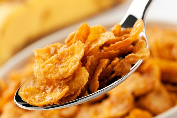 Corn-Wheat-Flakes-Cereal-Spoon-Close-Up-Breakfast